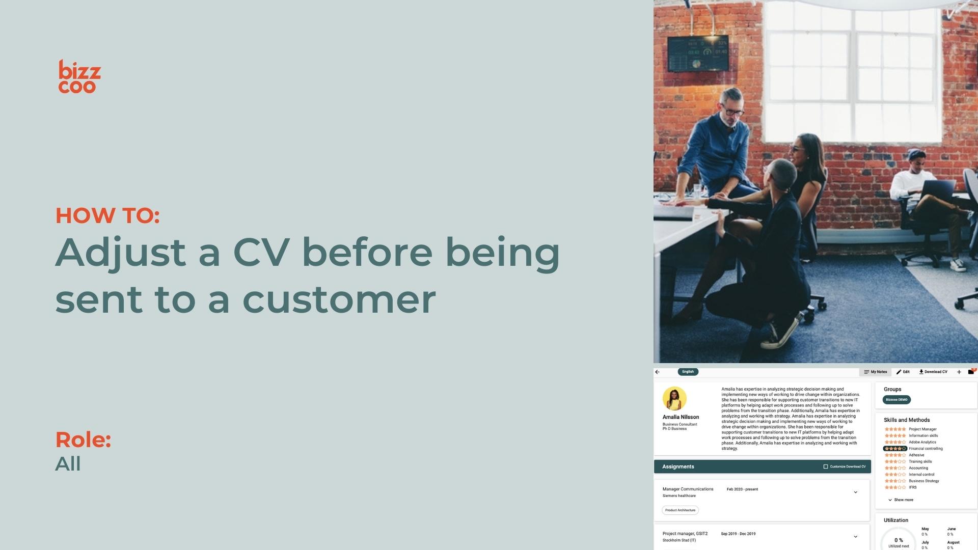 How to adjust a CV before being sent to a customer