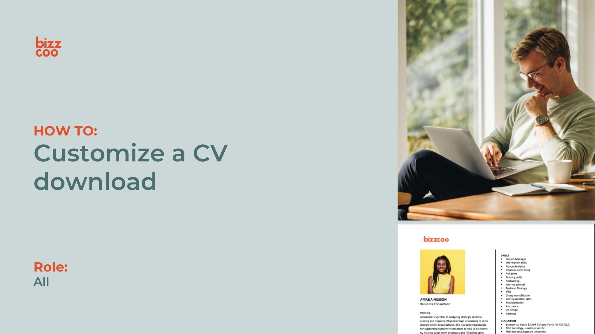 How to customize a CV download