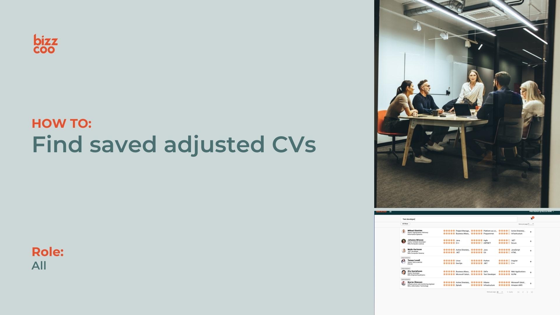 How to find saved adjusted CVs