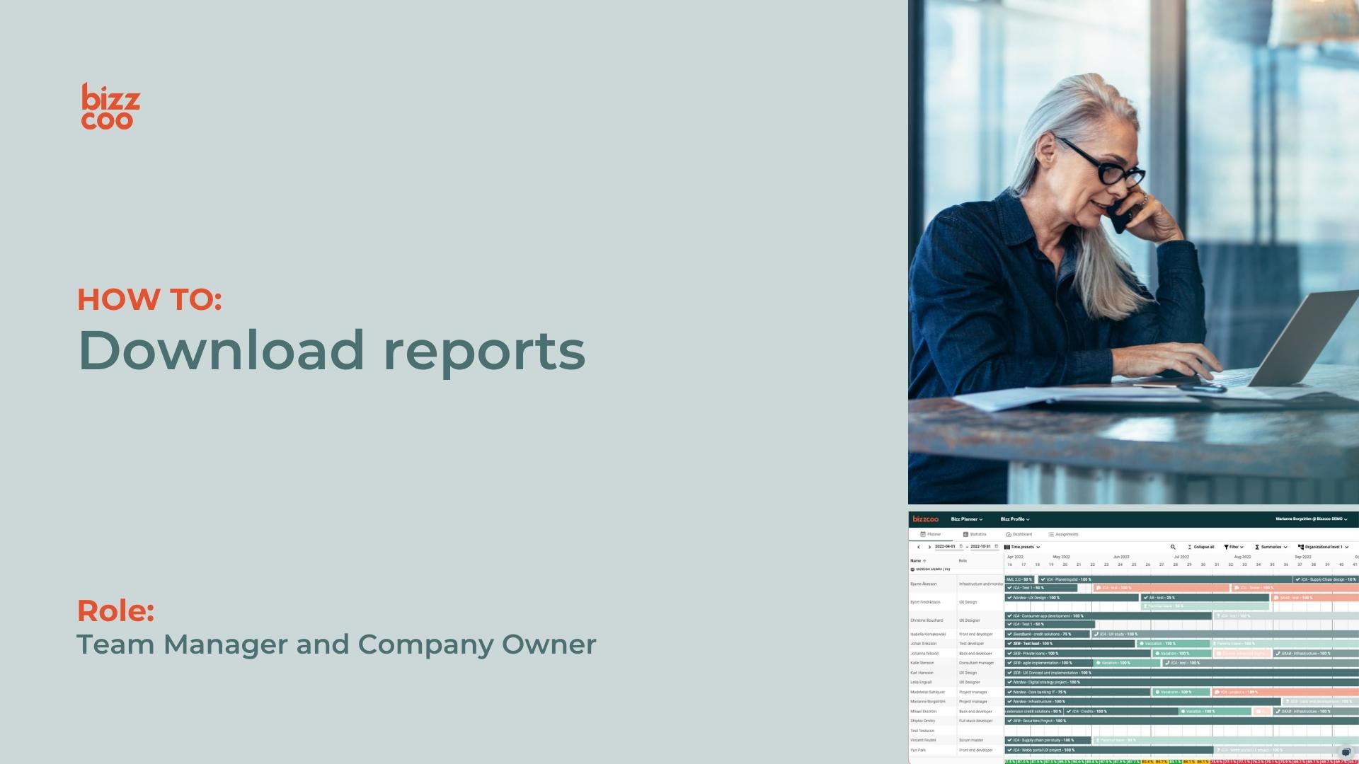 How to download reports in Bizz Planner