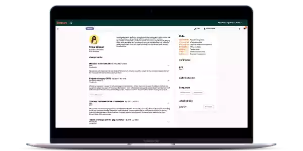 Bizzcoo Bizz Profile CV view